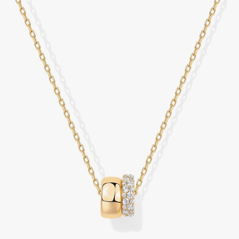 14K Gold Plated Cubic Zirconia Elegant Gold Necklace